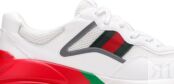 Кроссовки Gucci Rhyton White Red Green Reflective, белый 643491 2H060 9088 | White Red Green Reflective фото 2