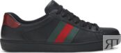 Кроссовки Gucci Ace Leather Black, черный 386750 02JR0 1078 | Black фото 1