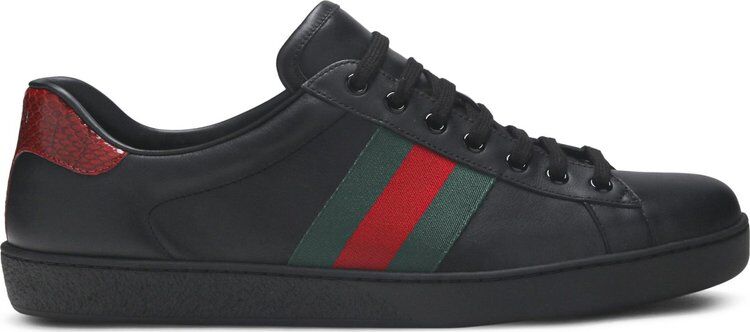 Кроссовки Gucci Ace Leather Black, черный 386750 02JR0 1078 | Black фото 1