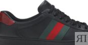 Кроссовки Gucci Ace Leather Black, черный 386750 02JR0 1078 | Black фото 2