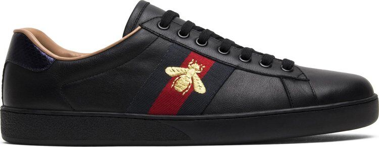 Кроссовки Gucci Ace Embroidered Black Bee, черный 429446 A38G0 1284 | Black Bee фото 1