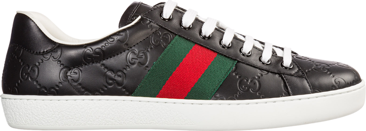 Кроссовки Gucci Ace Black Logo, черный 386750 CWCG0 1070 | Black Logo фото 1