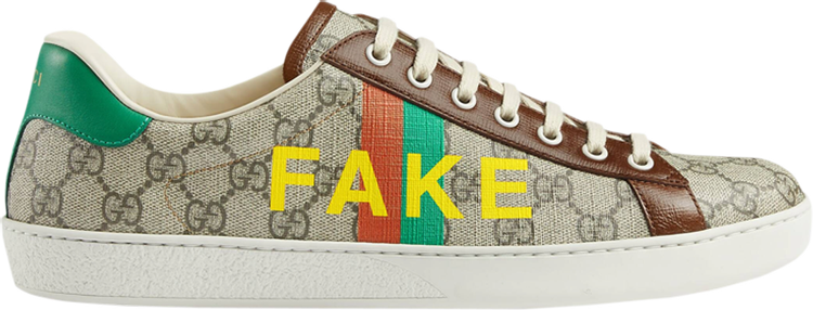 Кроссовки Gucci Ace Fake/Not Print, коричневый 636358 2GC10 8260 | Fake/Not Print фото 1