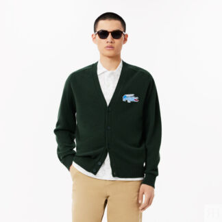 Мужской кардиган Lacoste из кардочесаной шерсти