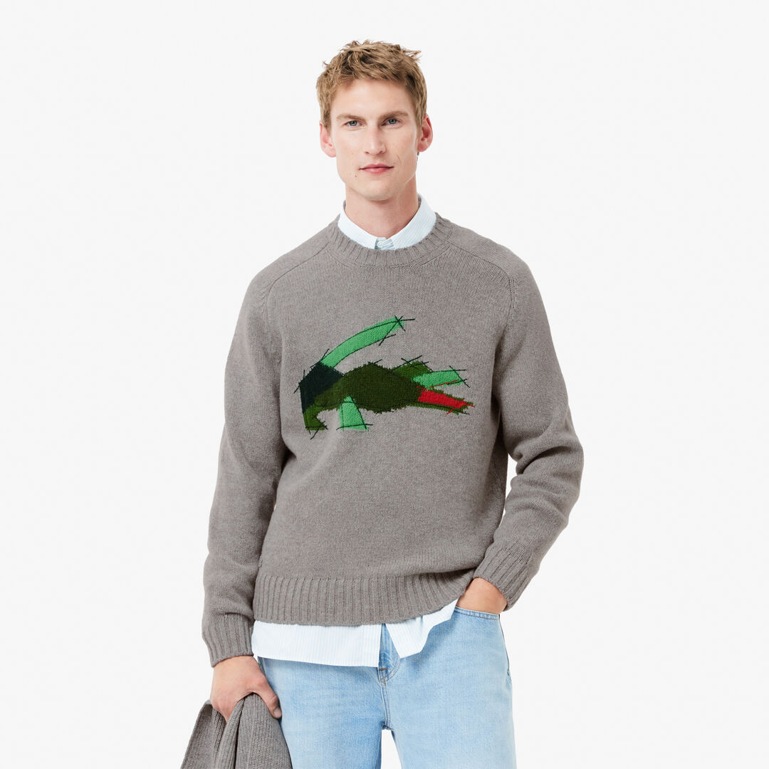 Мужской шерстяной свитер Lacoste с круглым вырезом фото 1
