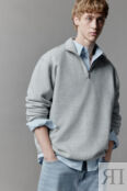 Толстовка half zip утепленная с воротником-стойкой befree 4680168929724 фото 1