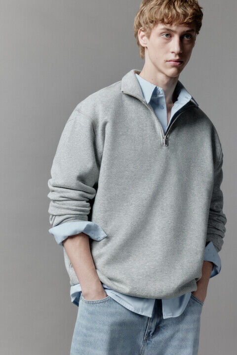 Толстовка half zip утепленная с воротником-стойкой befree 4680168929724 фото 1