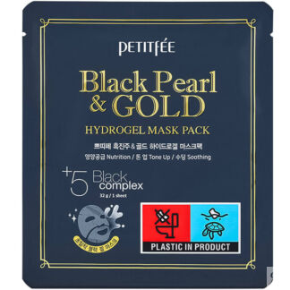 Гидрогелевая маска Petitfee Black Pearl & Gold Hydrogel Mask Pack