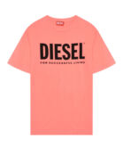 Футболка с черным лого, коралловая Diesel фото 1