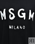 Платье-футболка с белым лого, черная MSGM фото 5