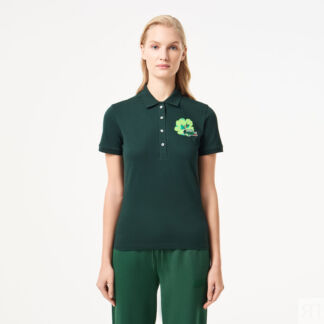 Женское хлопковое эластичное мини-поло Lacoste L.12.D