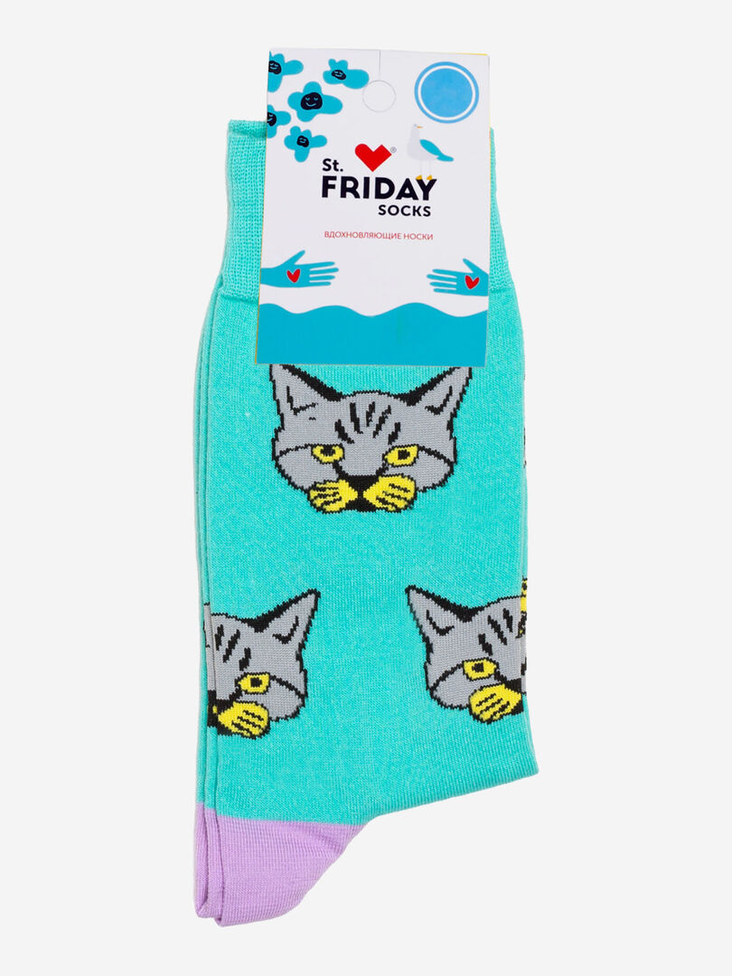 Носки с рисунками St.Friday Socks - Мурзик, Голубой PETSSBHOS8B-MURZIKOBIKNOVENNIY фото 1