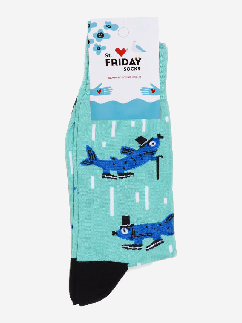 Носки с рисунками St.Friday Socks - Корюшка, Голубой ANIMALSSBHOS8B-KORYUSHKA фото 1