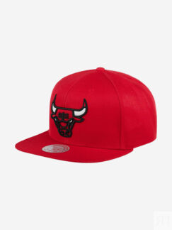 Бейсболка с прямым козырьком MITCHELL NESS 6HSSSH21228-CBURED1 Chicago Bull