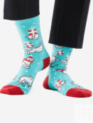 Новогодние носки St.Friday Socks Котики-Подарочки, Голубой KOTIKIPDAROCHKISBHOS8B-BLUE фото 1