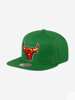 Бейсболка с прямым козырьком MITCHELL NESS 6HSSSH21295-CBUGREN Chicago Bull