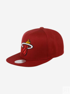 Бейсболка с прямым козырьком MITCHELL NESS HHSS3256-MHEYYPPPMARO Miami Heat