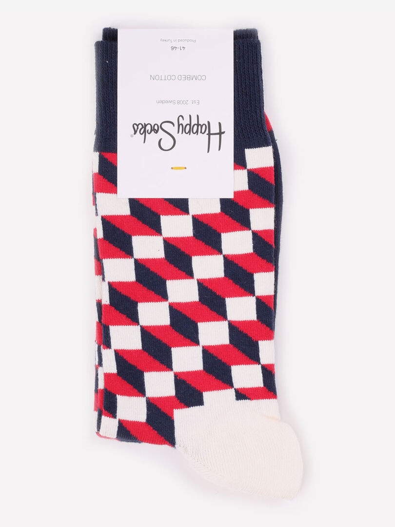 Носки с рисунками Happy Socks - Filled Optic Red, Красный OPTICSBHOH16-RED фото 1