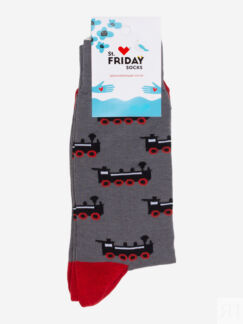 Носки с рисунками St.Friday Socks - Паровозики - Серые, Серый