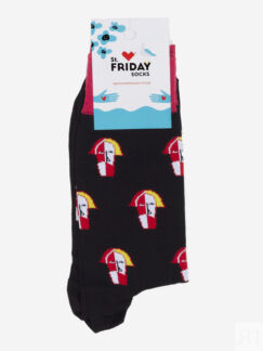 Носки St.Friday Socks x Русский Музей - Голова крестьянина - Малевич, Черны