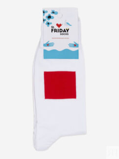 Носки St.Friday Socks x Русский Музей - Красный квадрат - Малевич, Белый