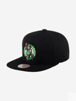 Бейсболка с прямым козырьком MITCHELL NESS HHSS5762-BCEYYPPPBLCK Boston Cel