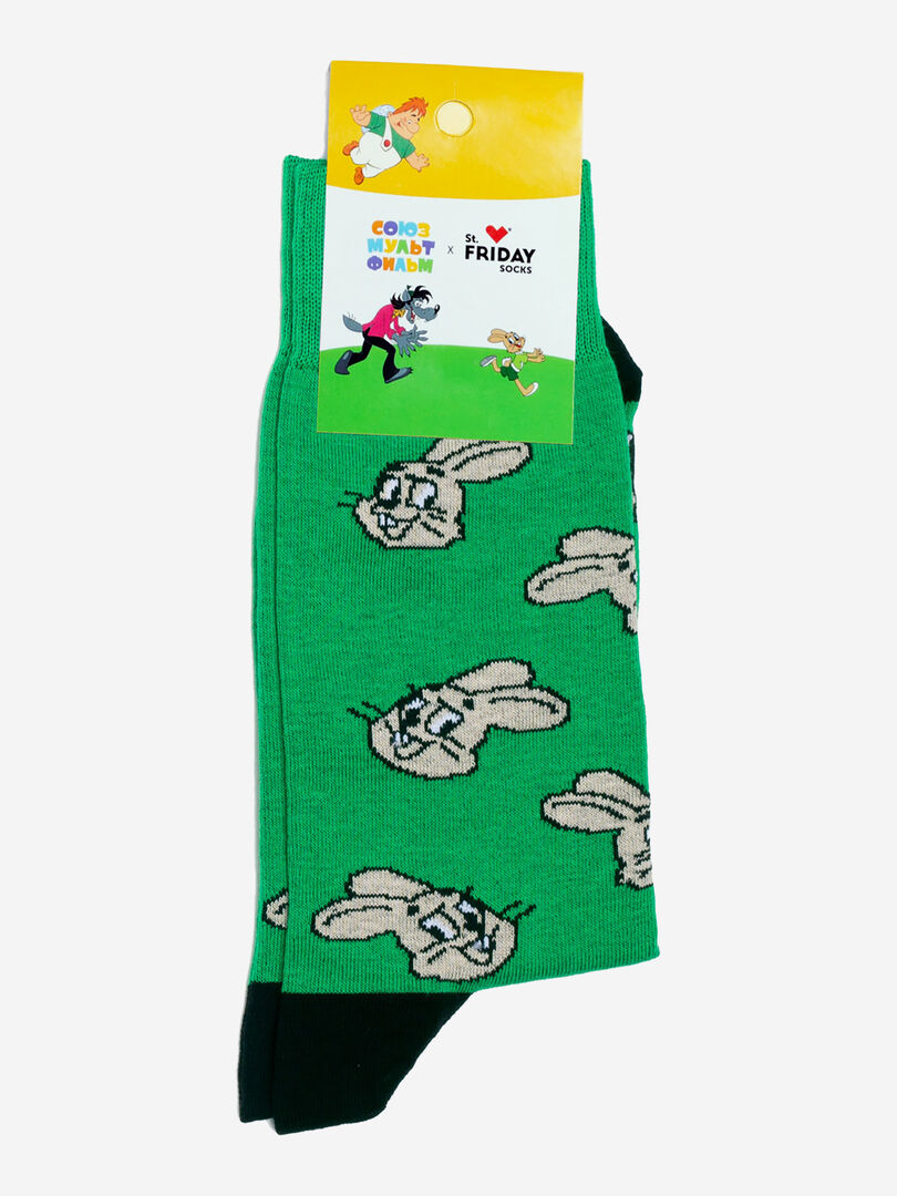 Носки с рисунками St.Friday Socks - Заяц - Ну погоди!, Зеленый SMFSBHOS8B-ZAYAC фото 1