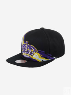 Бейсболка с прямым козырьком MITCHELL NESS 6HSSSH22087-LAKBLCK Los Angeles