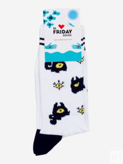 Носки с рисунками St.Friday Socks - Кляксохвост, Белый