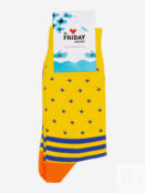 Носки с узорами St.Friday Socks с горошинами Желтые, Желтый CASUALSBHOS8B-DOTSTRIPEYELLOW фото 1