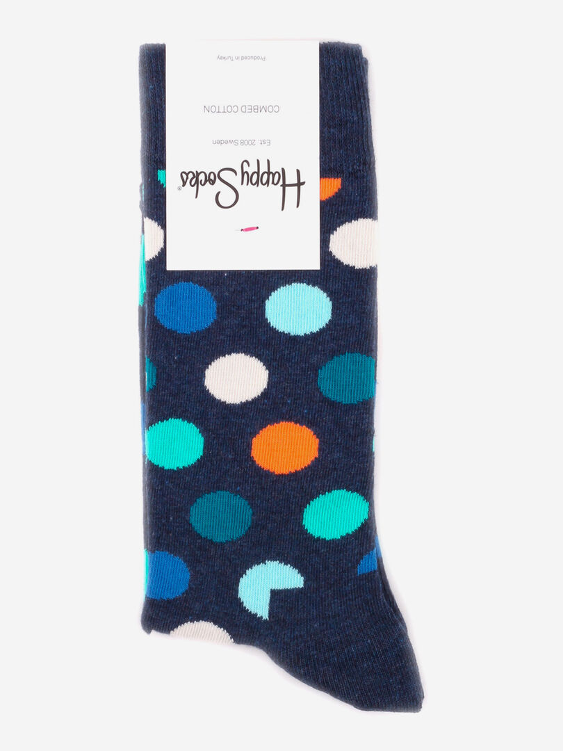 Носки с рисунками Happy Socks - Big Dot Navy, Синий BIGDOTSBHOH16-BLUE фото 1