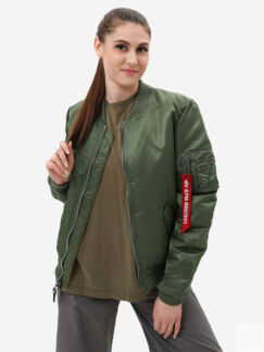 Бомбер утепленный женский MA-1 W Alpha Industries, Зеленый