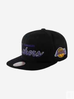 Бейсболка с прямым козырьком MITCHELL NESS 6HSSMM19008-LALBLCK Los Angeles