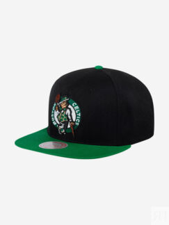 Бейсболка с прямым козырьком MITCHELL NESS 6HSSSH21270-BCEBKGN Boston Celti