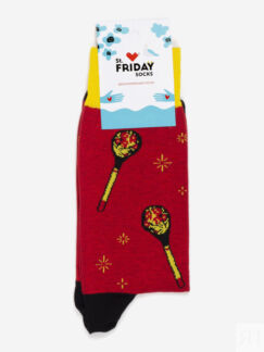 Носки с рисунками St.Friday Socks - Танец с ложками, Красный