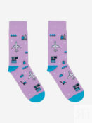 Носки с рисунками St.Friday Socks x Sock Club Moscow - Аэропорты, Фиолетовы SCMSBHOS8B-TRANSPORTAEROPORTI фото 3