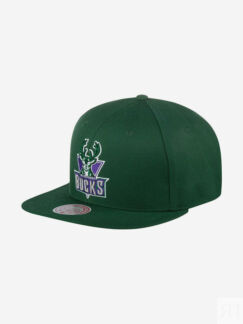 Бейсболка с прямым козырьком MITCHELL NESS HHSS3258-MBUYYPPPGREN Milwaukee