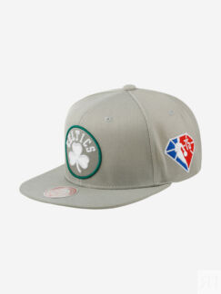 Бейсболка с прямым козырьком MITCHELL NESS 6HSSMM21064-BCESILV Boston Celti