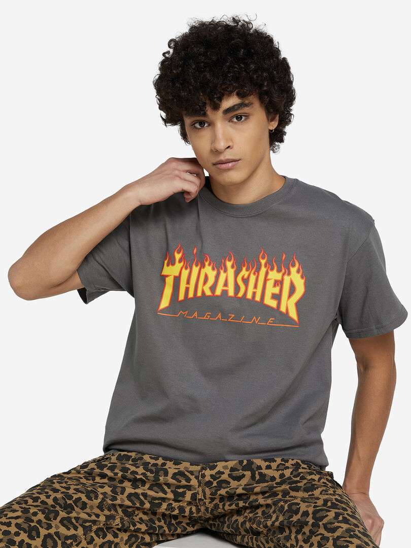 Футболка мужская Thrasher Flame Logo, Серый 311019TRR-CHARCOAL фото 1