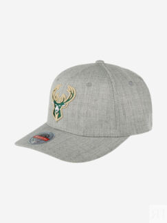 Бейсболка MITCHELL NESS HHSS3273-MBUYYPPPGYHT Milwaukee Bucks NBA (серый),