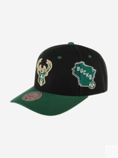 Бейсболка MITCHELL NESS HHSS7310-MBUYYPPPBLCK Milwaukee Bucks NBA (черный),