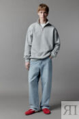 Толстовка half zip утепленная с воротником-стойкой befree 4680168929724 фото 5