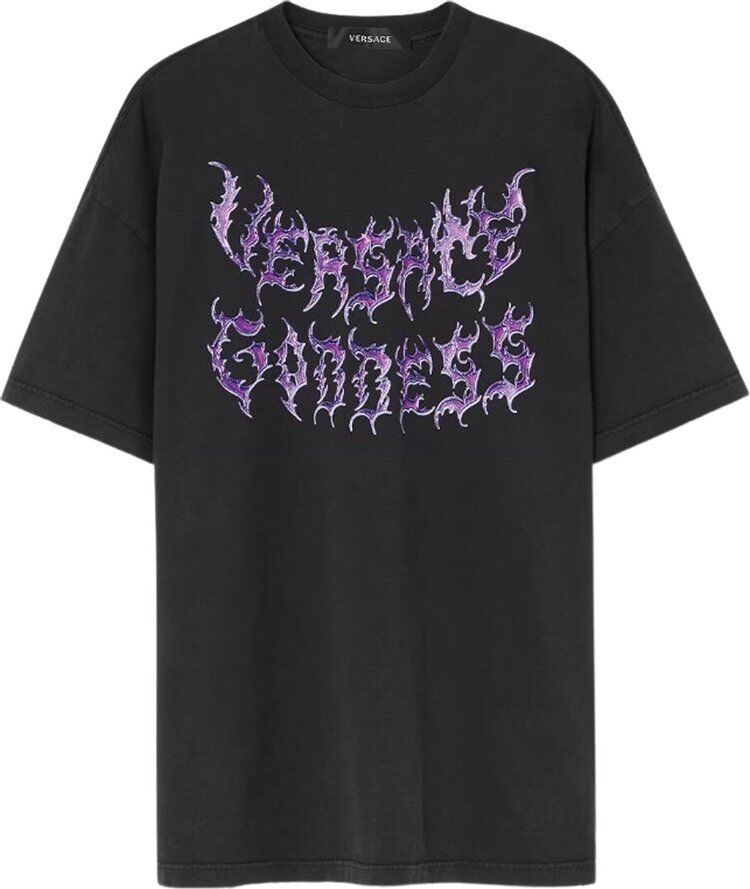 Футболка Versace Goddess Logo T-Shirt 'Black', черный 1009548 1A07261 1B000 | Black фото 1