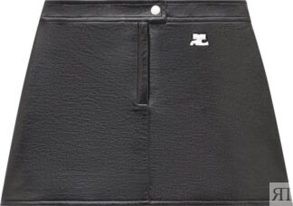 Юбка Courrèges Vinyl Mini Skirt 'Black', черный