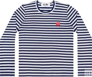 Футболка Comme des Garçons PLAY Striped Long-Sleeve T-Shirt 'Navy/White', с