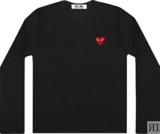 Футболка Comme des Garçons PLAY Heart Long-Sleeve T-Shirt 'Black', черный