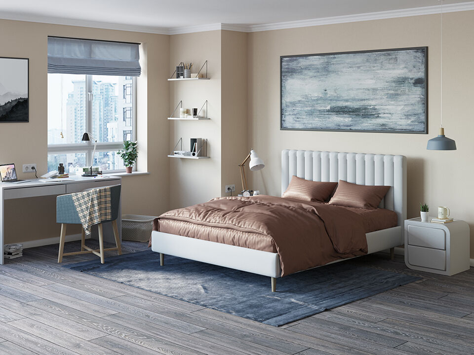 Мягкая Кровать Орматек Madison Lite (Экокожа Белый) 140x220 фото 1