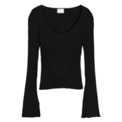 Трикотажный топ H&M, черный 1144655003 | BLACK фото 1