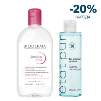 Косметика Bioderma Набор Bioderma + Etat Pur для чувствительной кожи. Эффек