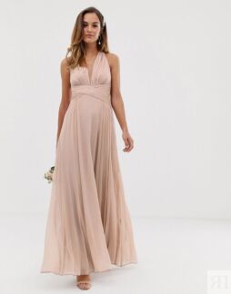 Платье макси с драпировкой на лифе и поясом на талии ASOS DESIGN Bridesmaid